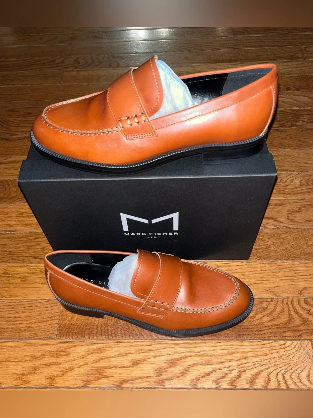 Marc Fisher LTD Palista Loafers Medium Brown 210 Leather Women’s Size 8